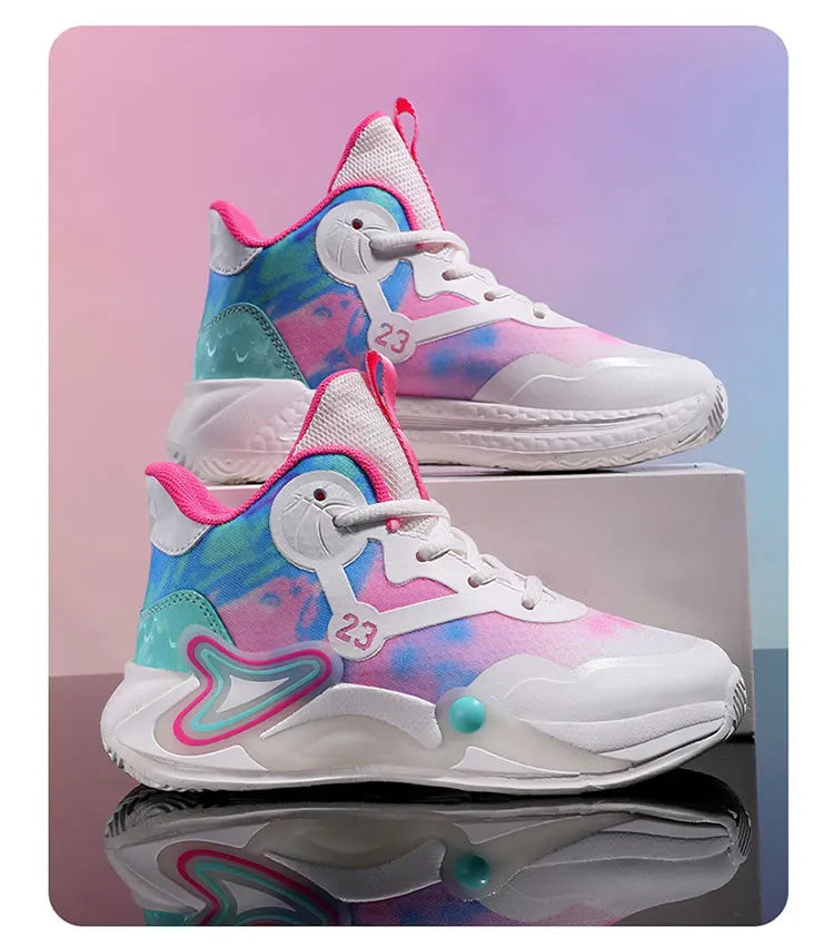 Children Basketball Shoes Breathable Mesh Boys Girls Fashion Sneakers School Sport Shoes Kids Casual Trainers Outdoor Athletic