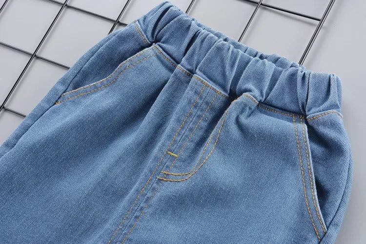 1-5 Years Spring Autumn Handsome Boys Clothing Set Full Sleeve Little Car Pattern Shirt+Jeans 2Pcs Suit For Kids Children Outfit