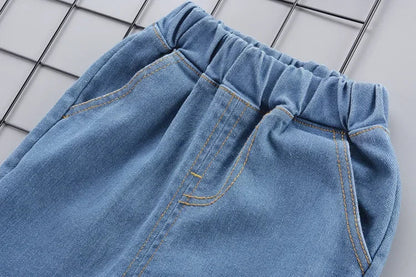 1-5 Years Spring Autumn Handsome Boys Clothing Set Full Sleeve Little Car Pattern Shirt+Jeans 2Pcs Suit For Kids Children Outfit