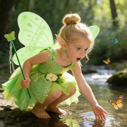 Summer Girls Tinkerbell Fairy Dresses Up for Girls Costume Kids Cosplay Flower Fairy Princess Clothes Christmas Party Outfit