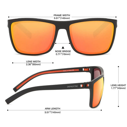 Polarized Sunglasses for Men Shades Lightweight TR90 Frame UV400 Protection Square Outdoor Trave Driving Sun Glasses