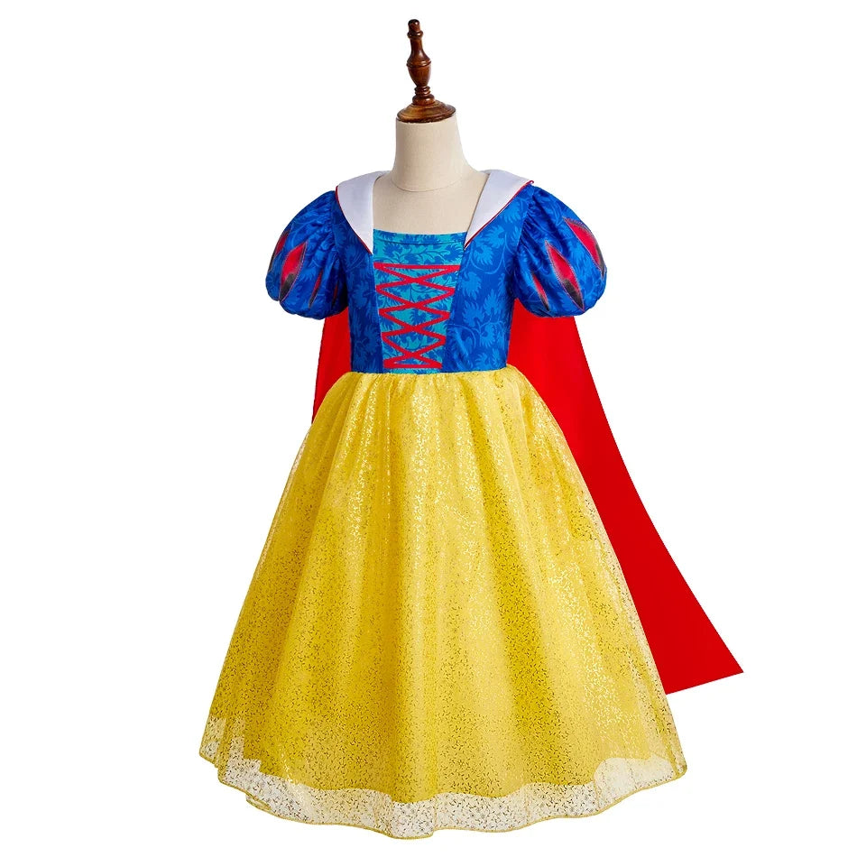 2026 Kid Elsa Anna Costume Girl Birthday Floral Dress Children Snow Queen Performance Fantasy Princess Evening Halloween Costume