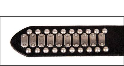 3.8CM Real Genuine Leather Belt Metal Pin Buckle Men Belt Male Wide Cowhide Hiphop Rock Rivet Belts for Men Ceinture Black
