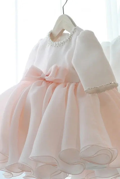 Classic Beading Princess Dresses For Kid Girls Birthday Party Infant Luxury Ball Gown Children Baptism Childen Formal Dresses