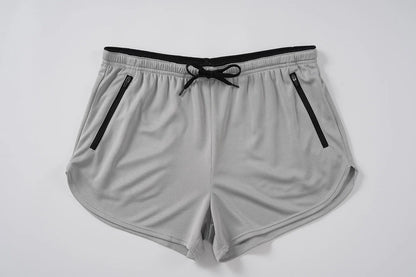 Men's Mesh Running 3" Shorts Quick Dry Lightweight Athletic Workout Gym Shorts Zipper Pockets Shorts Outdoor Fitness