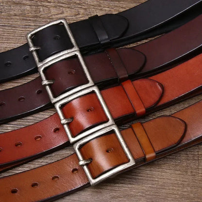 4.3CM Thickening Pure Cowhide High Quality Genuine Leather Belts for Men Brand Strap Male Copper Buckle Jeans Cowboy luxury