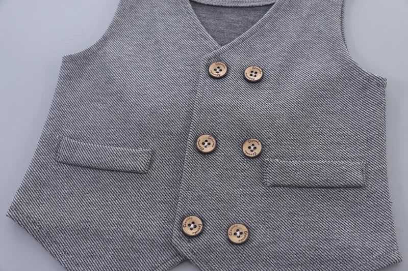 Spring Autumn Fashion Baby Clothes Suit Children Boys Vest Shirt Pants 3Pcs/Sets Infant Clothing Toddler Costume Kids Tracksuits