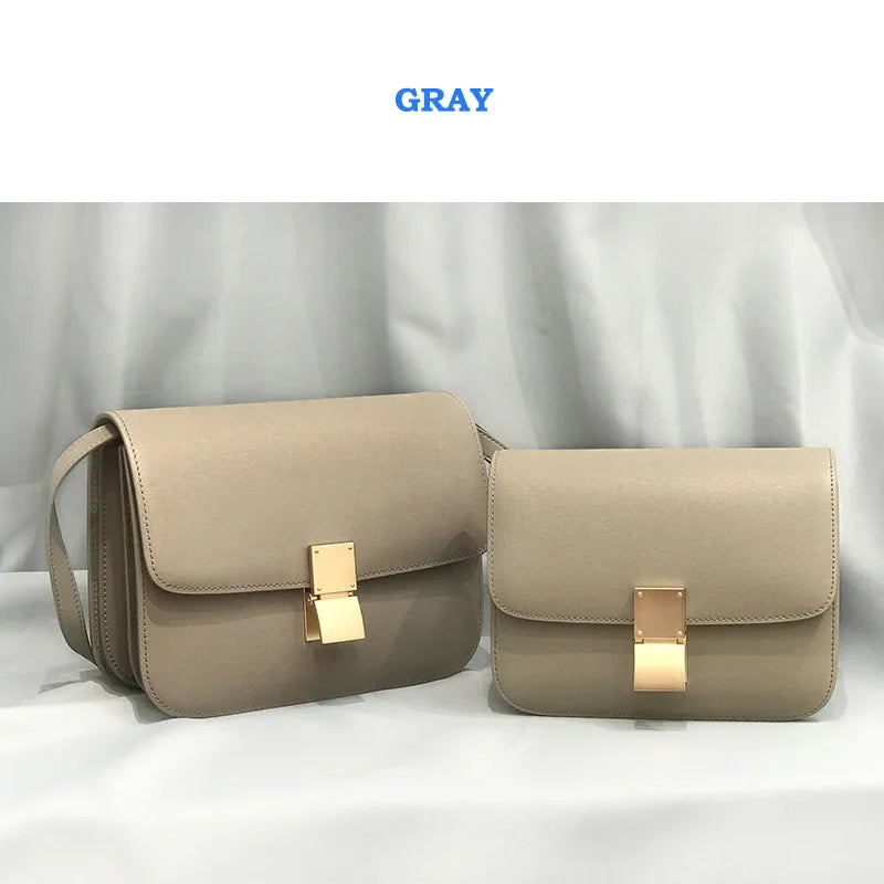 Women Shoulder Bag Female Split Leather Ins Vintage Messenger Lady Small Square Palm Texture Printing Box Flap Underarm Bag 2022