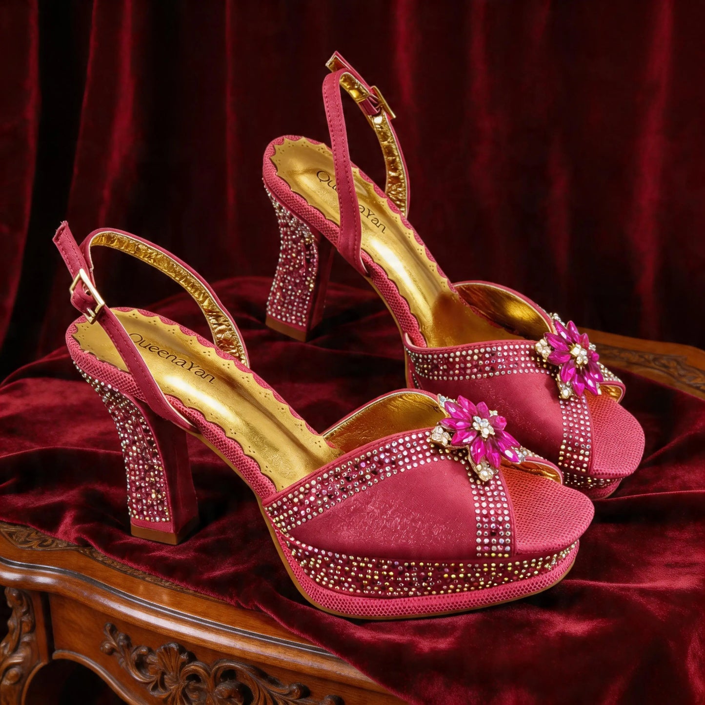 Italian Design Bigger Size Shoes and Bags Set Wedding for Women Bride Ladies High Heel HAND CRAFTED UPPER Shoes with Rhinestone