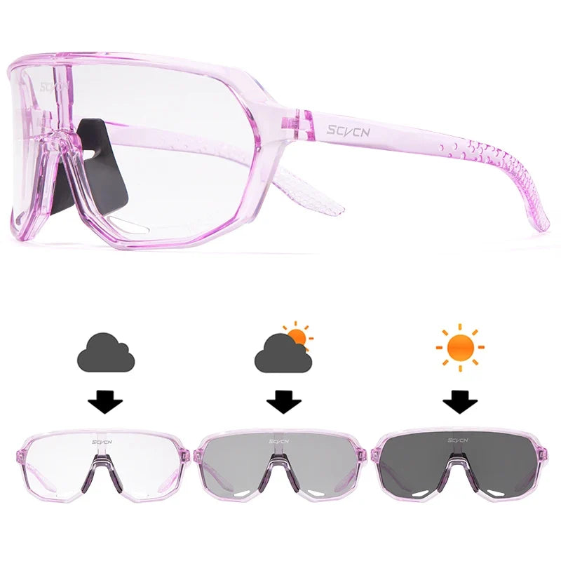 Photochromic Sports Sunglasses Cycling Glasses for Men Mountain MTB Bike Road Bicycle Cycle Goggles UV400 Women Driving