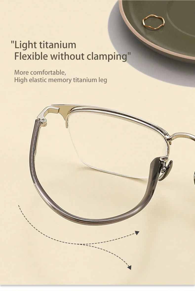Classic Business Half Rim Eyeglasses Black Reading Glasses Men 888 Retro Anti-Blue Light Frames Customizable prescriptions