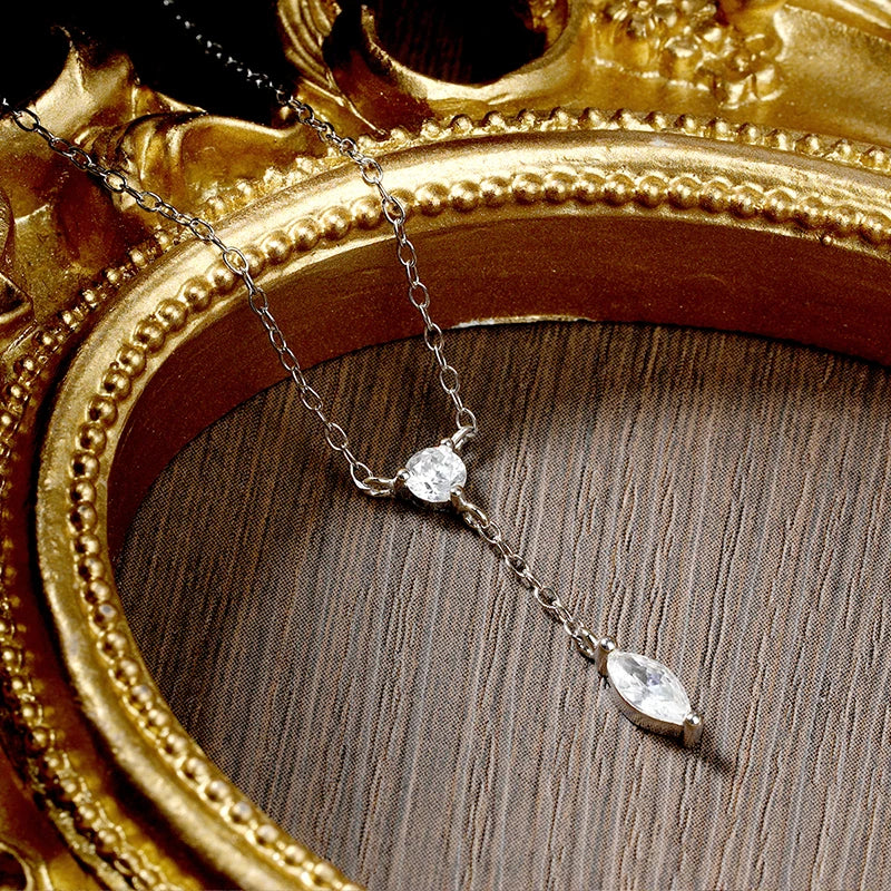 Moissanite Necklaces for Women GRA Certified 3x6mm Marquise Cut Gemstone Pendant s925 Sterling Silver Dainty Necklaces