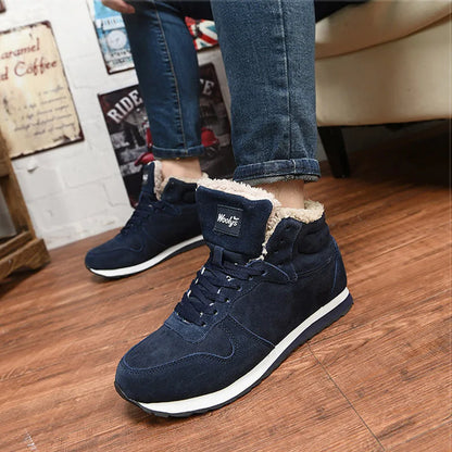 Men Boots Waterproof Winter Boots Men Lightweight Hight Top Leather Shoes Plus 48 No Slip Warm Snow Boots Plush Women Footwear