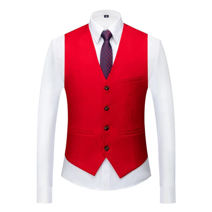 16 Colors ( Jacket + Vest + Pants ) Men's High Quality Formal Business Slim Fit Mens Suit Best Groom Wedding Tuxedos 3 piece Set