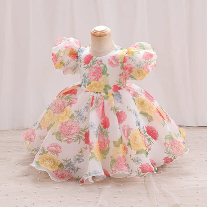 Rainbow Tutu Girls Party Dress Pageant Children Costume Princess Kids Bridesmaid Clothes For Birthday Wedding Gowns Vestidos 1-6
