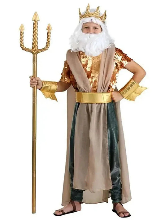 Sea God Cosplay sea King Outfit Costume Halloween for Poseidon