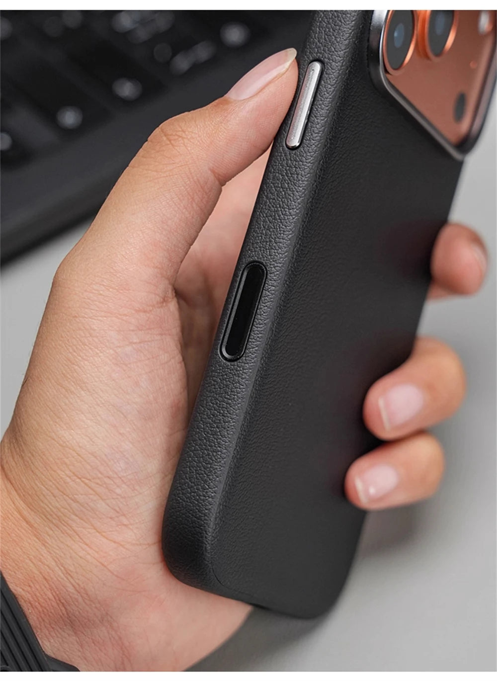 Luxury Business Shockproof PU Leather Camera Button Case For iPhone 17 Pro Max Air For Magsafe Magnetic Wireless Charging Cover
