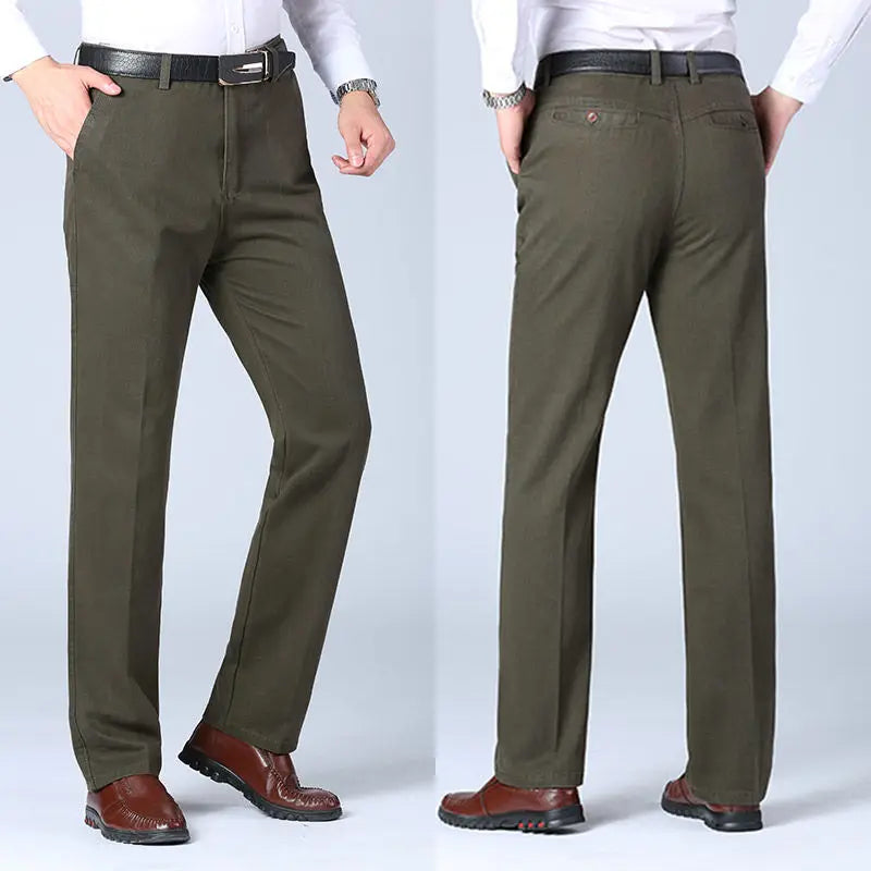 Mens Trousers Business Casual Pants Autumn Spring Dress Straight Pants Black Suit Pants Loose Formal Dress Pants