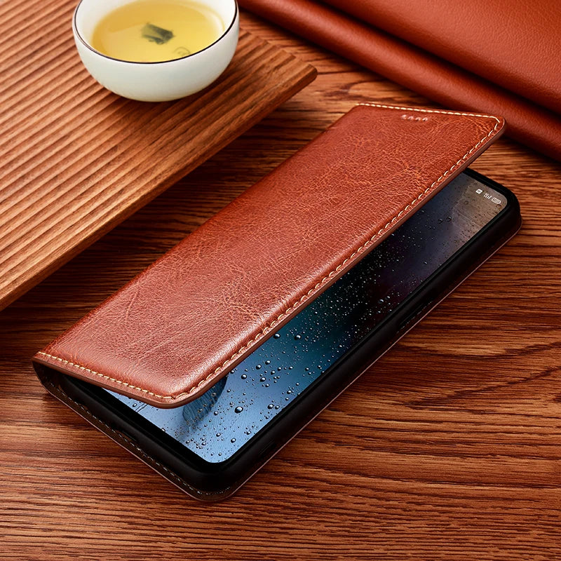 Crazy Horse Genuine Leather Flip Case For Apple iPhone 12 13 14 15 16 16e 17 Pro Max Plus Mini Air Phone Cover Card Cases