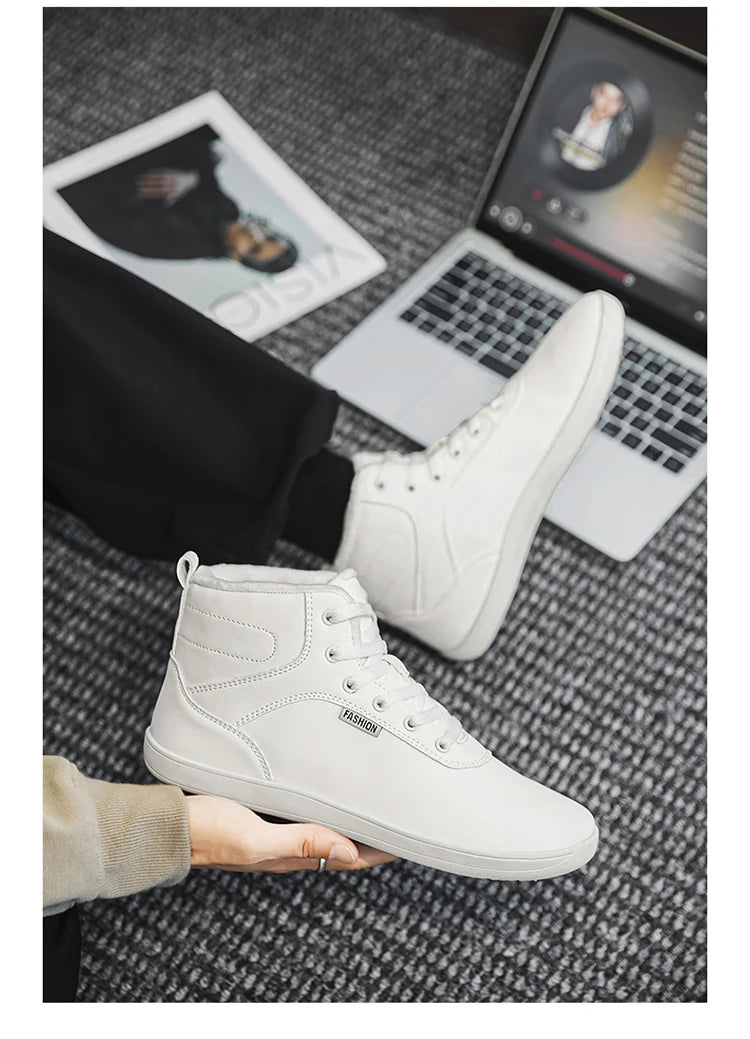 New Winter Booties Outdoor Waterproof Barefoot Boots For Men Ankle Boots Plush Warm Snow Shoes Non-slip Casual Sneakers Big Size