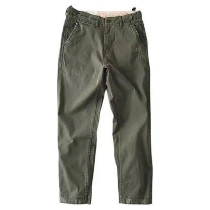 Heavy Tooling Straight-leg Pants Men's Korean Ami Kaji Pure Cotton Men's Long Pants Old Worn Hole Casual Pants Cotton Mens Jeans