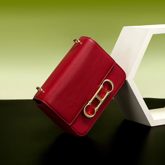 Magnetic Flip Cover 2025 New Synthetic Leather Red Business Women's Bag Women's Crossbody Bag