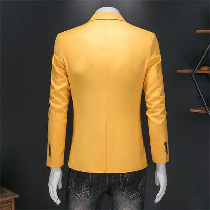 Plus Size 6XL-M Fashion Mens Solid Color Suit Jacket High Quality Business Slim Fit Casual Blazers Formal Social Wedding Tuxedo