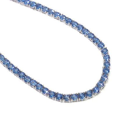 Hip Hop Jewelry Ice 5mm Wide Colorful Sparkling Tennis Necklace CZ Zircon Fashionable Tennis Necklace Suitable For Men And Women