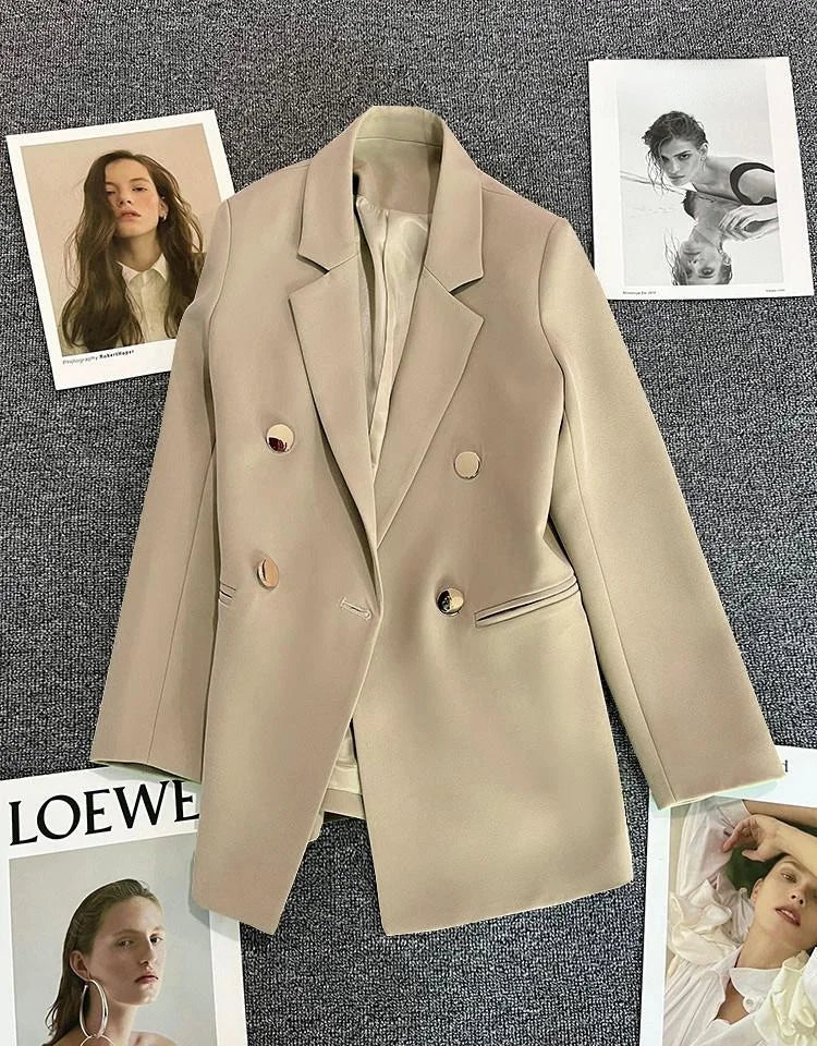Women's Casual  Jaet Coat 22 Colors Small Suit Outerwear Long Sve Commute Sle Pure Color Spring Season