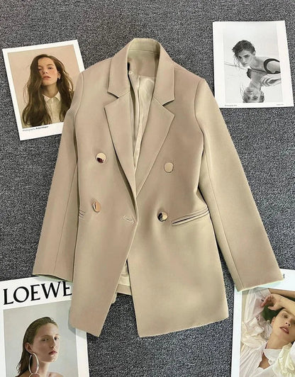 Women's Casual  Jaet Coat 22 Colors Small Suit Outerwear Long Sve Commute Sle Pure Color Spring Season