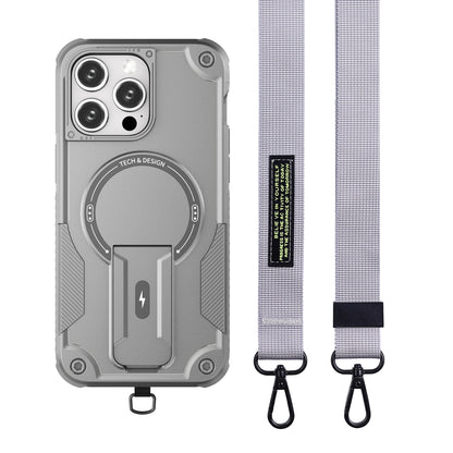 Crossbody Cool Magnetic Phone Case for iPhone 17 Pro Max 16 Plus 15 14 13 12 Lens Protection invisable Bracket for Magsafe Cover