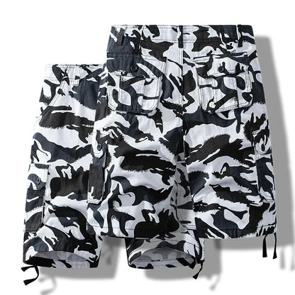 Men's Camo Shorts Cotton Cargo Shorts Tactical Breeches Casual Sports Man Hiking Fishing Streetwear