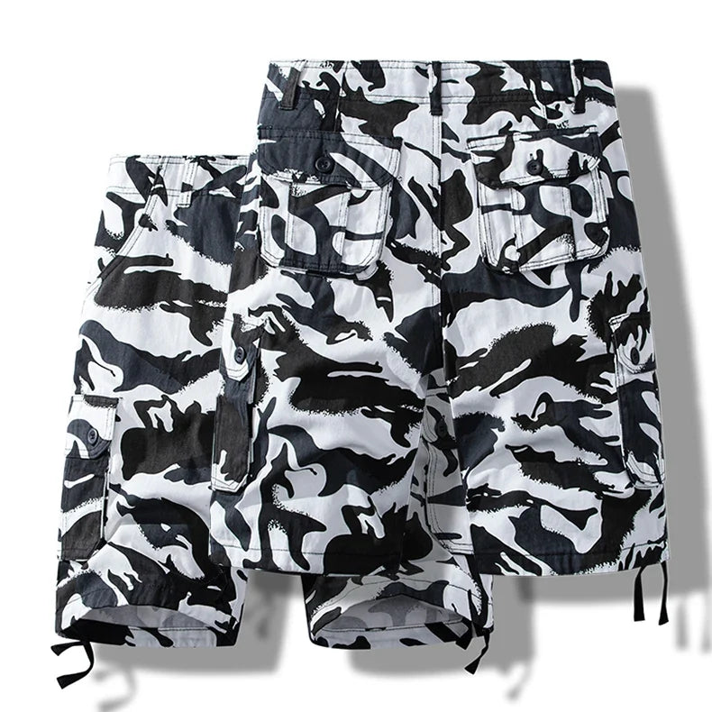 Men's Short Pants Cotton Cargo Shorts Tactical Breeches Casual Sports Man Hiking Fishing Streetwear