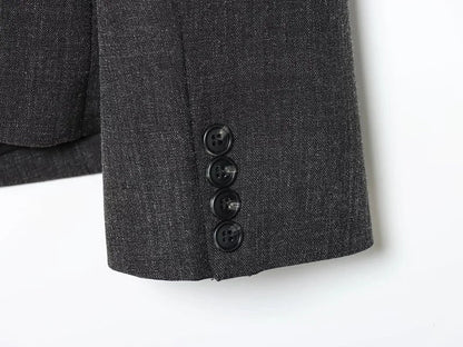 Women's Tailoring Blazers Vintage Office Blazer Woman Faux Wool Coats for Women Streetwear Outerwears Fitted Jacket Women