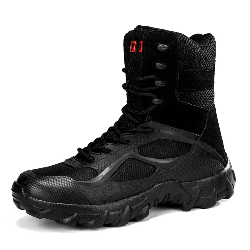 New Men Motorcycle Tactical Boots Work Army Desert Safety Climbing Hiking Shoes Anti-Slip Ultrallight Hunting Boots High Quality