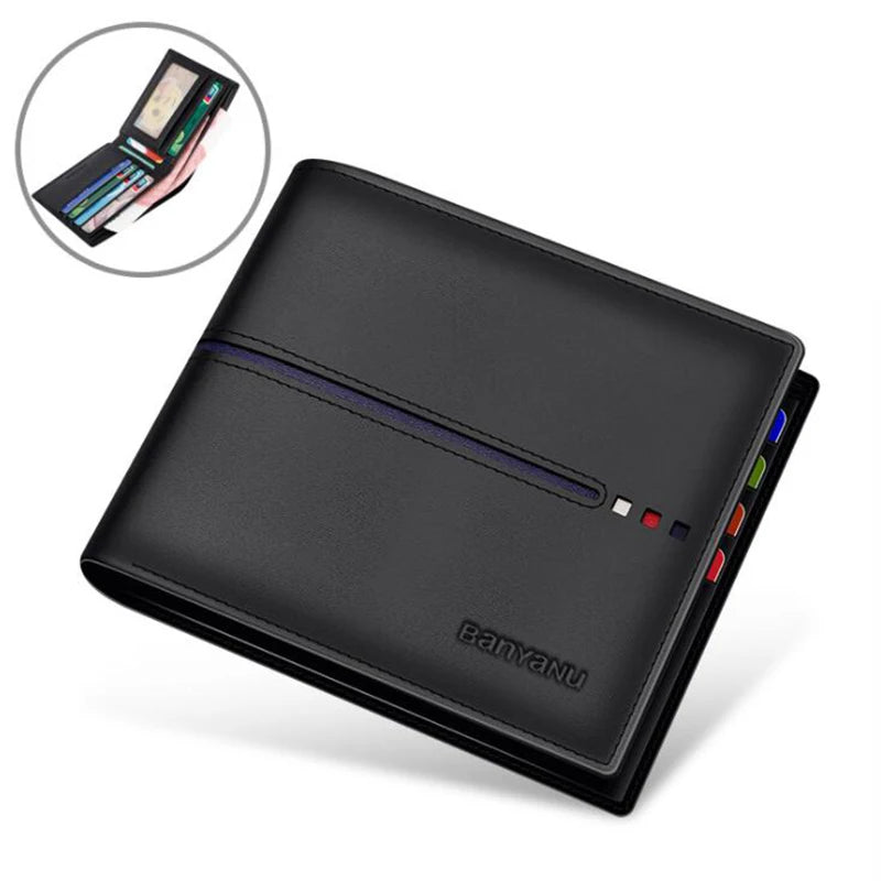 Protection Men Leather Wallet Business Small Cowhide Purse for Men Fashion Father Gifts