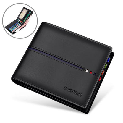 Protection Men Leather Wallet Business Small Cowhide Purse for Men Fashion Father Gifts
