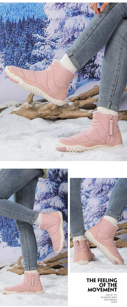 Cotton Boots Men/women Large Size 47 Waterproof Snow Boots Winter Warm  Comfort Zipper Anti Cold Non-slip Cotton Boots