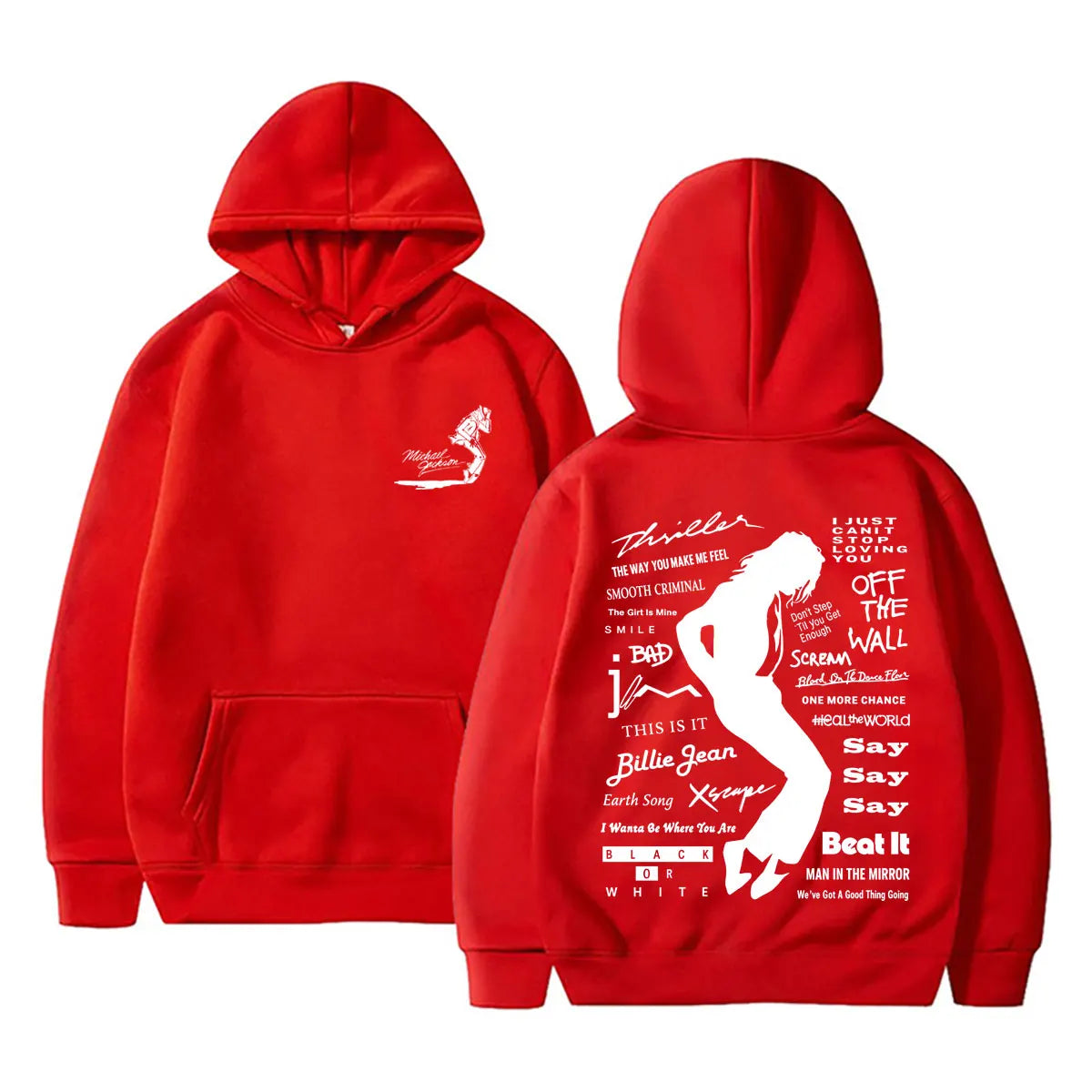 Michael Jackson Album Logo Graphic Hoodie Men Women Vintage Gothic Rock Streetwear Men's Fashion Oversized Sweatshirt Pullover
