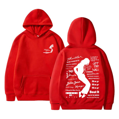 Michael Jackson Album Logo Graphic Hoodie Men Women Vintage Gothic Rock Streetwear Men's Fashion Oversized Sweatshirt Pullover