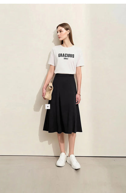 Women's Skirt 2026 Summer New Elegant Office Solid High Waist Mermaid Skirt Casual Loose Versatile Woman Clothes 12622093