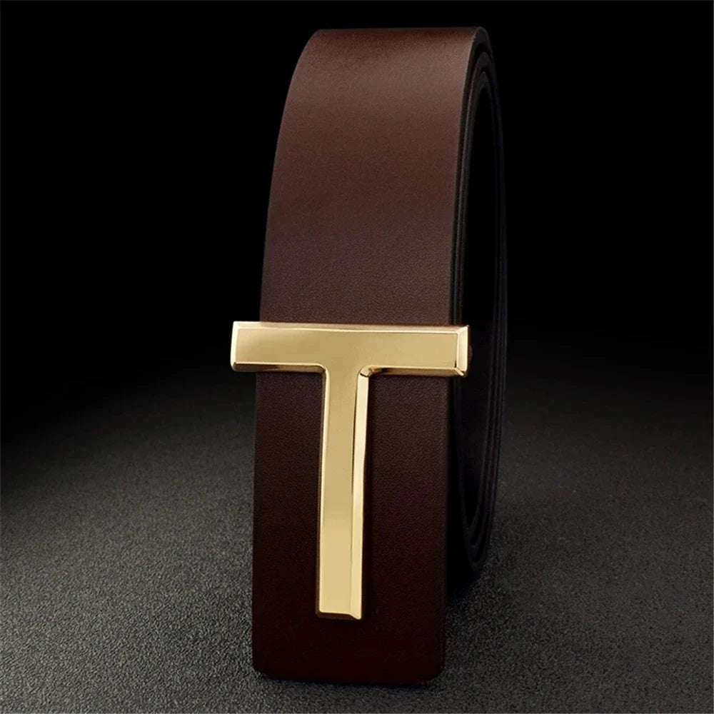 High Quality 3.8cm Leather Business Men Belt Luxury Brand Designer famous Belts for men Jeans Strap Male Metal Buckle belt