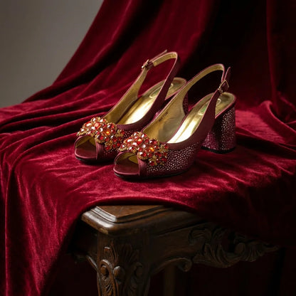 2026 New Green Elegant Women's High Heels Shoes  & Bag Set Rhinestone-Embellished Designer Shoes Perfect for Special Occasionss