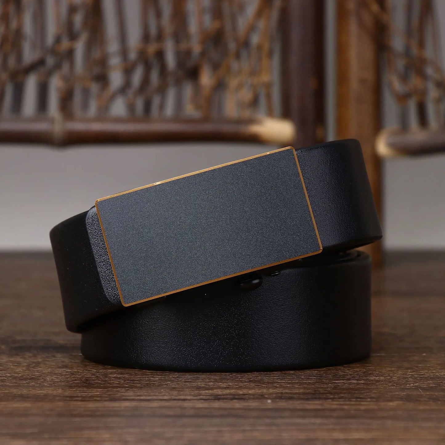 3.5CM Thick Cowhide Genuine Leathe Jeans Belt Business Toothless Automatic Buckle Belt Men High Quality Luxury Male Strap Cintos
