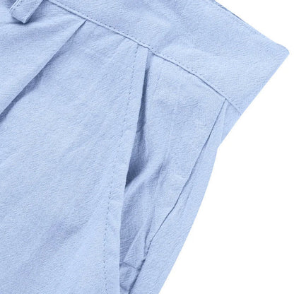 Amazon European and American Men's Linen Solid Color Casual Suit Pants New Fashion Beach Wide-Leg Trousers
