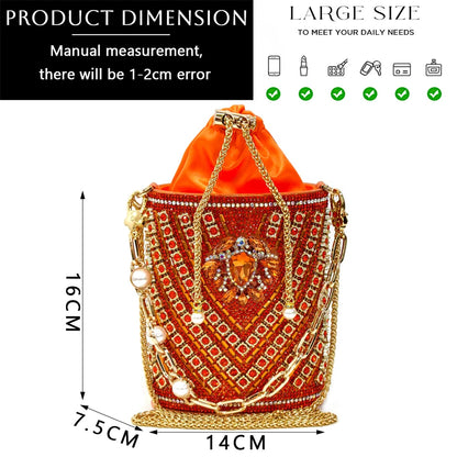 Nigerian Heel Party for Women Red Color Shoes and Bag Set Rhinestone Handbag Italian Design Wedding INS 2024