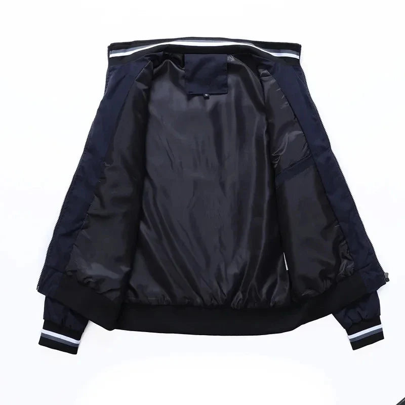 New Spring and Autumn Men's Stand Collar Casual Zipper Jacket Outdoor Sports Coat Windbreaker Jacket for Men Waterproof Bomber