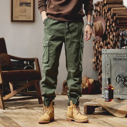 Joggers Cargo Pants Mens Casual Hip Hop Multi-Pocket Male Trousers Sweatpants Streetwear Techwear Tactical Khaki Pants BLW9106