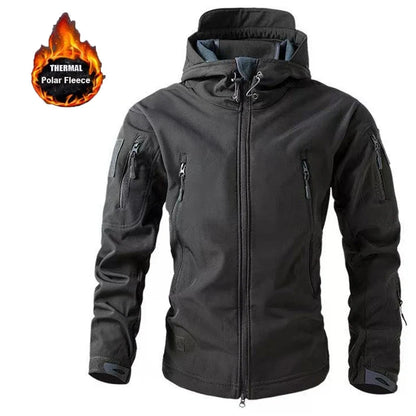 Men's Winter Fleece Warm Sharkskin Tactical Outdoor Jackets Camping Hiking Trekking Hunting Military Climbing Cargo Hooded Coat