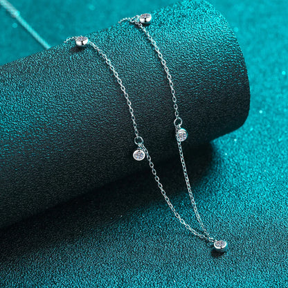 Moissanite Necklaces for Women 0.5ct Round Lab Diamond GRA s925 Sterling Silver 18k Dainty Daily Necklace Jewelry Gift